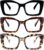 REAVEE Oversized Square Reading Glasses for Women, Blue Light Blocking Large Frame Computer Readers Spring Hinge