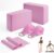 MAOMUN 6 Yoga Blocks 2 Pack with Yoga Strap and Beveled Edges, Anti-Slip Pilates Block Set Yoga Brick, Soft Lightweight Pilates Accessories for Balance Stability Stretching Pilates