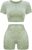 OLCHEE Womens Workout Sets 2 Piece – Seamless Acid Wash Yoga Outfits Shorts and Crop Top Matching Gym Athletic Clothing Set
