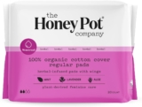 The Honey Pot Company Clean Cotton Regular Absorbency Pads, Herbal-Infused Pads with Wings, Plant-Derived Feminine & Menstrual Care. (Product) RED – 20 ct.