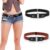 2 Pieces Elastic Belt Invisible Belt for Women Without Buckle Unisex No Buckle Buckless Men’s Adjustable Elastic for Jeans Trousers Dress, Czarny/Kawa, Länge: 110 cm : 3,5 cm