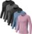 NebuKinex 5 Pack Women’s Compression Shirt Long Sleeve Workout Tops Athletic Baselayer Quick Dry Gym Yoga Running T-Shirt