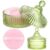 Extra Large Body Powder Puff and Container, 5.5” Crystal Container with 5.3” Oversize Dust Powder Puff Washable Reusable Face Body Glitter Wet Dry Makeup Gift(Green)
