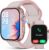 SOUYIE Smart Watch for Women, Blood Pressure Monitor Heart Rate Blood Oxygen Sleep, 3ATM Waterproof Fitness Tracker, 1.99″ AMOLED Display, Bluetooth Call Smartwatch Compatible Android and iOS Pink