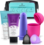 Ecoblossom Complete Menstrual Cup Kit – Small & Large Reusable Period Cups, Silicone Sterilizer Holder, Cleansing Wash, Water-Based Lube, and Easy-Insert Disc Applicator – All Inclusive Set