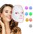 LED Face Mask Light Therapy – 7-in-1 Colors Facial Skin Care Mask for At-Home Use, Portable, Cordless & USB Rechargeable (White)