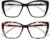 AMOMOMA Trendy TR90 Oversized Blue Light Reading Glasses Women,Stylish Square Cat Eye Glasses AM6031