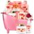 Spa Gift Basket, Spa Kit for Women, Bath & Body Gift Set, Home Spa Bath Gift Basket, Strawberry Scented Bath Set Christmas Gifts, Pamper Kit for Girls & Teens, Birthday Gift, Bath Self Care Gift