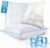 Cooling Pillows Queen Size Set of 2, Shredded Memory Foam Pillows, Adjustable Firm Bed Pillows Cool Cold Pillow for Hot Side Back Stomach Sleepers with Removable Washable Cover, 20″ x 30″, White
