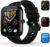 MFVLP Smart Watch for Men Women, 1.83″ HD Touchscreen Fitness Watch with Bluetooth Call&Message Notifications, 110+Sport Modes, 24/7 Heart Rate/Sleep Monitor, IP68 Waterproof for Android iOS, Black