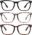 MEETSUN Blue Light Blocking Glasses, Anti Eye Strain Headache (Sleep Better),Computer Reading Glasses UV400 Transparent Lens (Black+Leopard+Tortoise, 53)