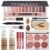 12-Color Pro Makeup Kit for Women – Eyeshadow, Foundation, Lipstick, Blush, Brushes, Eyeliner Stamp