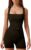 YIOIOIO Women’s Workout Seamless Romper Yoga Ribbed Bodycon One Piece Square Neck Shorts Jumpsuit