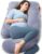 Momcozy Pregnancy Pillows for Sleeping, U Shaped Full Body Maternity Pillow with Removable Cover – Support for Back, Legs, Belly, HIPS for Pregnant Women, 57 Inch Pregnancy Pillow for Women, Grey
