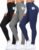 3 Pack Leggings for Women, High Waisted Tummy Control No See-Through Yoga Pants for Workout Running