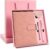 A5 Leather Journal for Women Men, Hardcover Notebook Set with Pen, Pink | 360 Pages 100GSM Lined Paper, Includes 6 Heart Bookmarks, Gift Box & Bag. Birthday, Graduation, Christmas, Appreciation Gifts