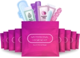 Menstrual Kit All-in-One 10 Pack | Convenience on the Go | Period Kit Pack for Travelling, Tweens & Teenagers or just When You’re Out | Individually Wrapped Feminine Hygiene Product (Pink)