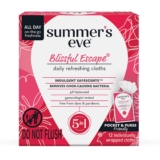 Summer’s Eve Blissful Escape Feminine Wipes, Gentle pH-Balanced Formula Helps Control Vaginal Odor, Individually Wrapped Wipes, 12 Count