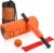 Aucuu 6 in 1 Foam Roller Set Includes Hollow Core Massage Roller, Yoga Stick, Massage Ball, Fitness Stretching Strap, Carrying Bag, Towel, Massage Roller (Orange)