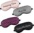 Geyoga 4 Pieces Funny Sleep Mask Silk Eye Mask Soft Blackout Blindfold with Adjustable Strap Sleeping Eye Cover for Women Men Night Travel, Nap, Meditation (Champagne, Grey, Purple, Black)