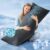 YZ HOME Cooling Body Pillow for Adults- Pillow Insert with Shredded Blue Memory Foam, Soft Support for Side Sleeper, Pregnant Women，Back Pain Relief, Washable Pillowcase (20×54 Inch, Dark Gray)