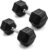 CAP Rubber Coated Dumbbell Weights, Free Weights for Home Gym Strength Training, Anti-Roll Hex Dumbbells with Black, Chrome & Comfort Grip Handles, Pairs & Sets