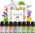 8 Pcs×10ml Pure Essential Oils for Diffuser for Home Care, Perfume, Candle and Soap Making – Peppermint, Lavender, Rose, Clove-Organic Essential Oils Set for Women and Mom Gift