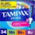 Tampax Pearl Tampons Trio Pack, Super/Super Plus/Ultra Absorbency with BPA-Free Plastic Applicator and LeakGuard Braid, Unscented, 34 Count