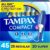 Tampax Compact Pearl Tampons for Women Multipack, with LeakGuard Braid & Extendable Applicator, Regular/Super Absorbency, Compact Extendable Applicator, Unscented, 45 Count