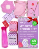 First Period Kit for Girls 9-12 – Ranked 1 for Comfortable & Organic Teen Pads – Tween Girls Trendy Stuff & Teen Girls Gifts – Biodegradable Absorbent Pads – Thoughtfully Designed for Tweens
