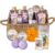 Aqua Elegante Bath Spa Gift Set – 15 Piece Premium Basket with Wash, Bubble Bath, Lotion, Salts, Body Scrub, Towel, Shower Puff, Bathbombs, Reusable Basket, Gifts for Women – Honey & Lavender