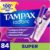 Tampax Radiant Tampons for Women, with LeakGuard Braid, Super Absorbency, Unscented, 84 Count (3 Packs of 28), Packaging May Vary