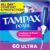 Tampax Pearl Tampons for Women, with LeakGuard Braid, Ultra Absorbency, Unscented, 60 Count