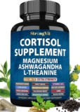 StrongVit Cortisol Supplements for Women and Men with Magnesium, Ashwagandha & L-Theanine. High Cortisol Reducer, Manager, Detox, Lower and Control. Sleep Support & Stress Relief, USA