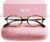 livho Blue Light Glasses for Women – Y2K Aesthetic Frame with Blush Pink Case, 90s Vibe for Screen Time Blue Light Blocking