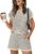 WIHOLL Two Piece Sets for Women Summer Lounge Short Sets Cap Sleeve Crew Neck Sweatsuit with Pocket XS-2XL